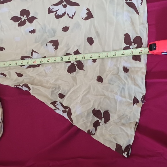 Betsey Johnson Vintage Yellow and Brown Floral Sheer Maxi Dress Size L Spring - Picture 7 of 7